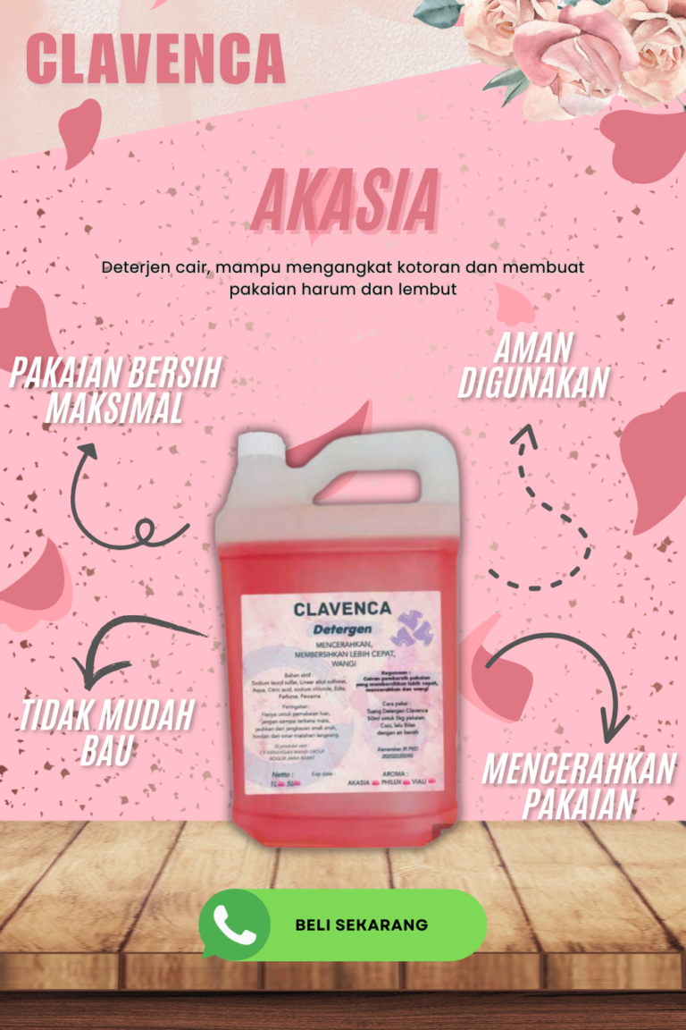 Detergen cair dengan aroma akasia