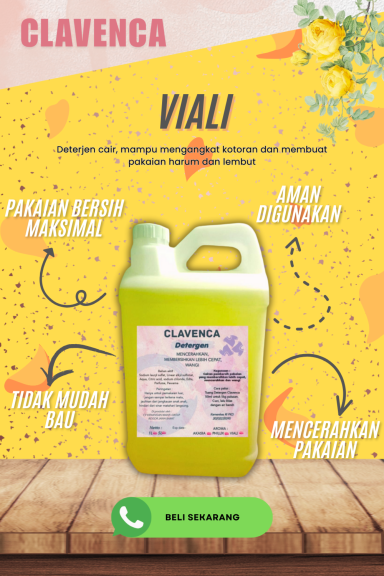 Detergen cair dengan aroma Viali